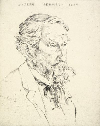 Porträt von Joseph Pennell, 1924 von Emil Orlik